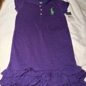 Ralph Lauren Purple Polo Dress with Green Logo